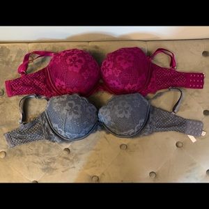 2 Victoria’s Secret Dream Angels Lace Push Up Bras